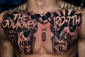 7号秀费尔斯再添纹身 胸前纹满生涯球衣