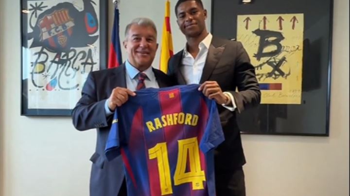 新14号💙❤️巴萨官方：拉什福德将穿巴萨14号球衣